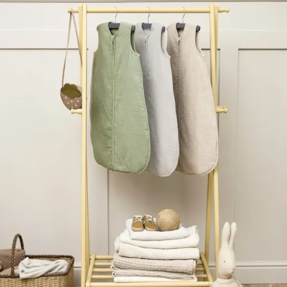 Meyco Baby Uni Baby Slaapzak Gevoerd - 90 cm Pre-Washed hydrofiel - Sand