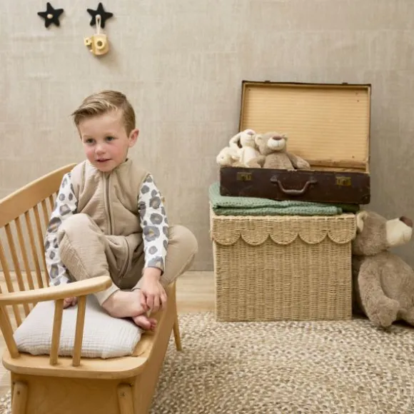 Meyco Baby Uni baby winter slaapoverall jumper - pre-washed hydrofiel - sand - 92cm