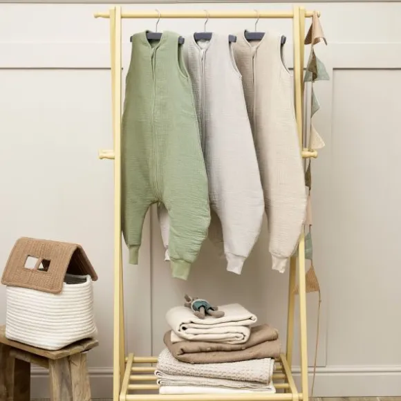 Meyco Baby Uni baby winter slaapoverall jumper - pre-washed hydrofiel - sand - 92cm