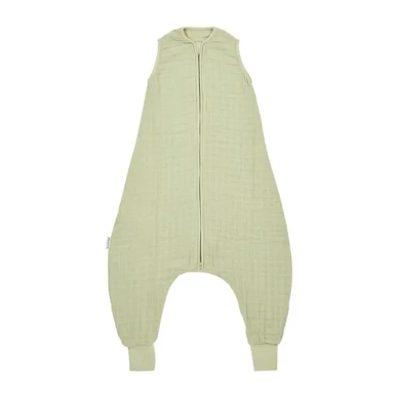 Meyco Baby Uni Zomer Slaapoverall Jumper - 104 cm - Pre-Washed Hydrofiel - Soft Olive