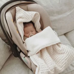 Meyco Baby Wafel Teddy voetenzak - nature - 40x82cm