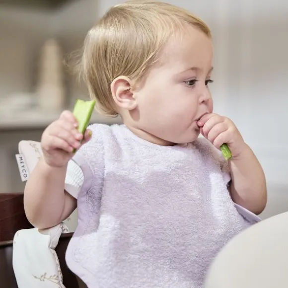 Meyco Baby Wavy Slab Met Klittenband - 2 Stuks - Badstof - Soft Lavender