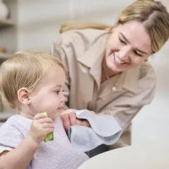 Meyco Baby Wavy Slab Met Klittenband - 2 Stuks - Badstof - Soft Lavender