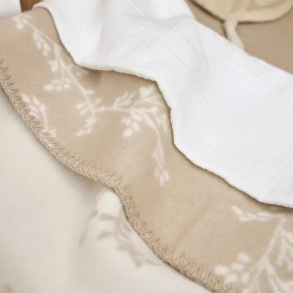 Meyco Branches Wiegdeken - 75 x 100 cm - Sand