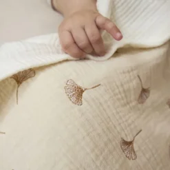 Meyco Deken Borduur Pre-Washed - Ginkgo - Soft Sand - 100 x 150 cm