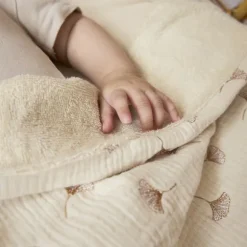 Meyco Deken Borduur Pre-Washed - Ginkgo - Soft Sand - 100 x 150 cm