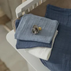 Meyco Hydrofiele Washandjes - 3 stuks - 20x17 cm - Natural / Jeans Blue / Indigo