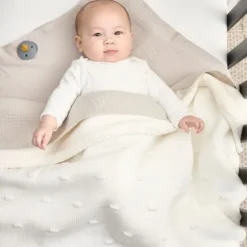 Meyco Ledikantdeken Knots Teddy - 100 x 150 cm - Offwhite