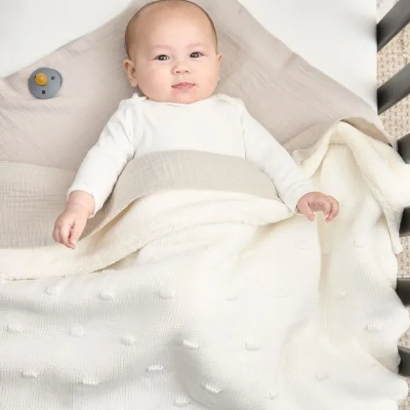 Meyco Ledikantdeken Knots Teddy - 100 x 150 cm - Offwhite