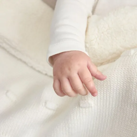 Meyco Ledikantdeken Knots Teddy - 100 x 150 cm - Offwhite