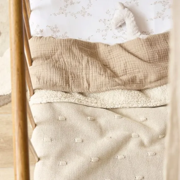 Meyco Ledikantdeken Knots Teddy - 100 x 150 cm - Soft Sand