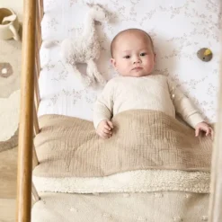 Meyco Ledikantdeken Knots Teddy - 100 x 150 cm - Soft Sand