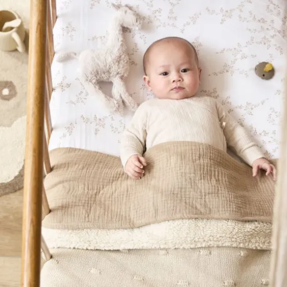 Meyco Ledikantdeken Knots Teddy - 100 x 150 cm - Soft Sand