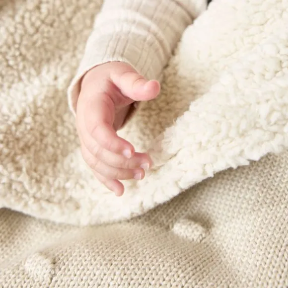 Meyco Ledikantdeken Knots Teddy - 100 x 150 cm - Soft Sand