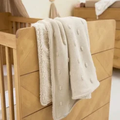 Meyco Ledikantdeken Knots Teddy - 100 x 150 cm - Soft Sand