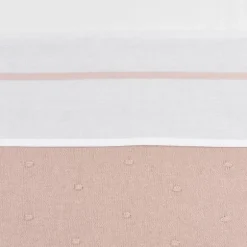 Meyco Ledikantlaken Wit Met Bies 100 x 150 cm Soft Pink