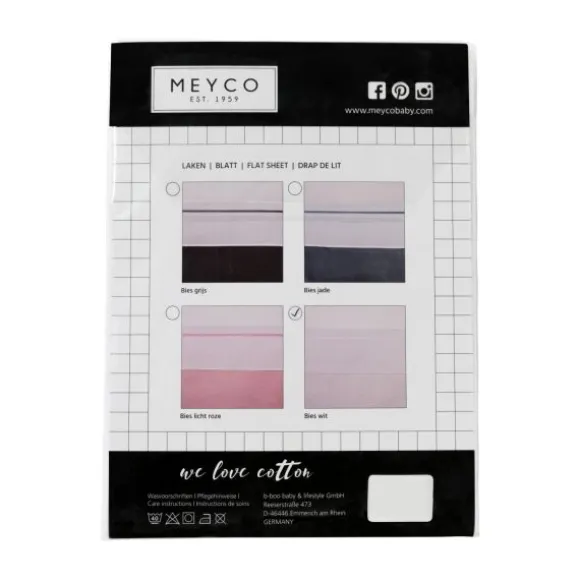 Meyco Ledikantlaken Wit Met Bies Wit 100 x 150 cm