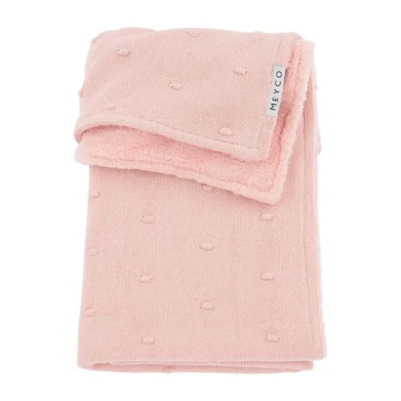 Meyco Mini Knots Fleece Wiegdeken 75 x 100 cm Soft Pink