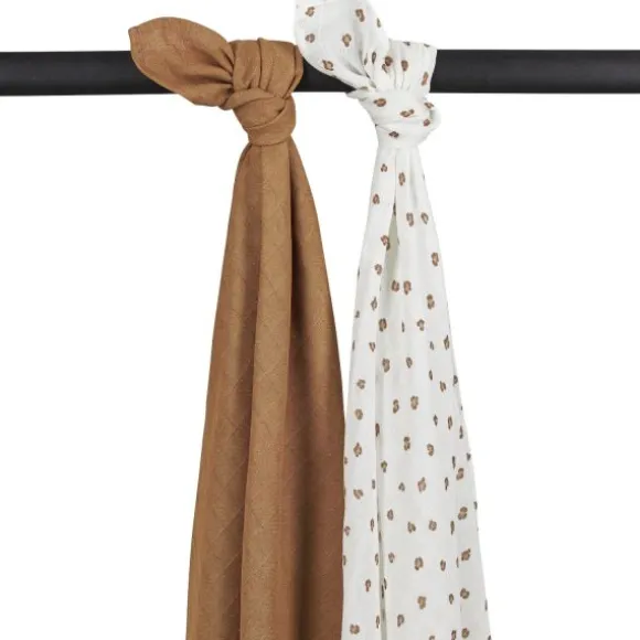 Meyco Mini Panter Swaddle Toffee 2 Stuks
