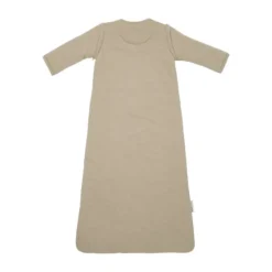 Meyco Slub Baby Slaapzak met Smile Applicatie en Afritsbare Mouwen - Taupe/Offwhite - 110 cm