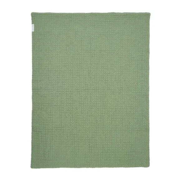 Meyco Wafel Teddy Ledikantdeken - 100 x 150 cm - Olive Green