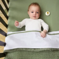 Meyco Wafel Teddy Ledikantdeken - 100 x 150 cm - Olive Green