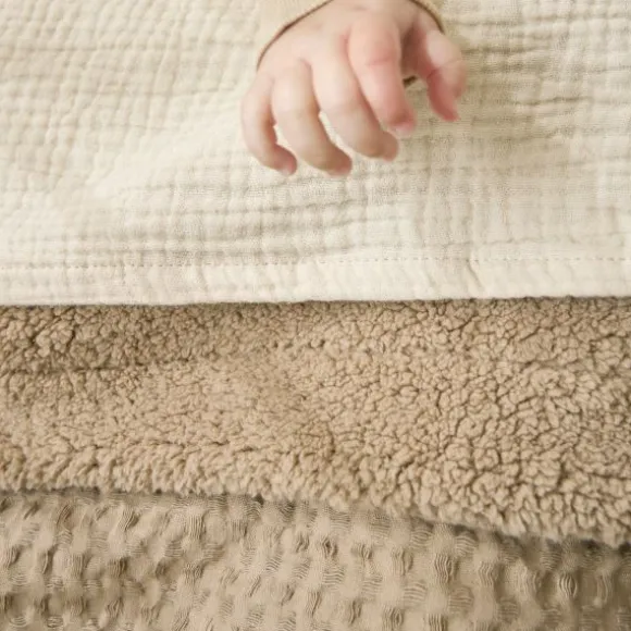 Meyco Wafel Teddy Ledikantdeken - 100 x 150 cm - Olive Green