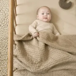 Meyco Wafel Teddy Ledikantdeken - 100 x 150 cm - Olive Green