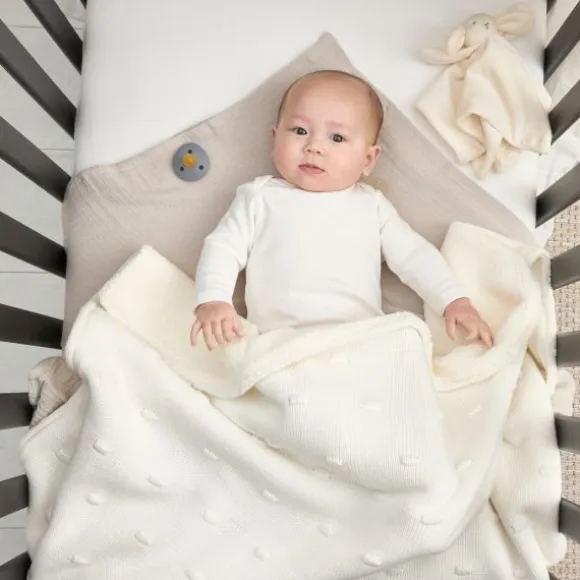 Meyco Wiegdeken Knots Teddy - 75 x 100 cm - Offwhite