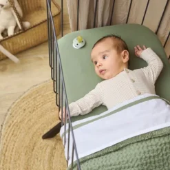 Meyco Wieglaken Wit Met Bies Grijs 75 x 100 cm