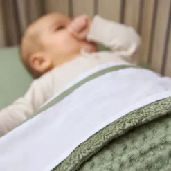 Meyco Wieglaken Wit Met Bies Grijs 75 x 100 cm