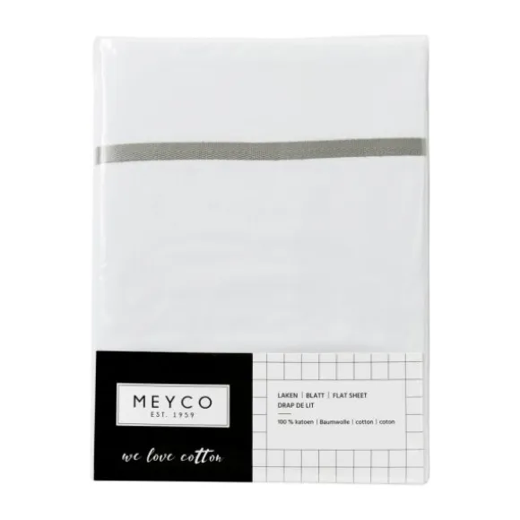 Meyco Wieglaken Wit Met Bies Grijs 75 x 100 cm