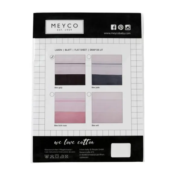 Meyco Wieglaken Wit Met Bies Grijs 75 x 100 cm