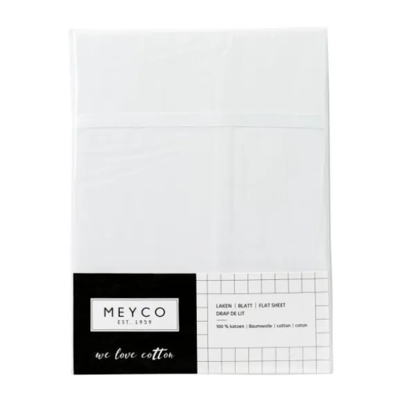 Meyco Wieglaken Wit Met Bies Grijs 75 x 100 cm