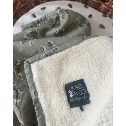 Mies & Co Soft Daisies Wiegdeken - Teagreen - 110 x 140 cm