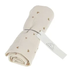 Nanami Heart Swaddle - 100 x 135 cm - Latte Naturel