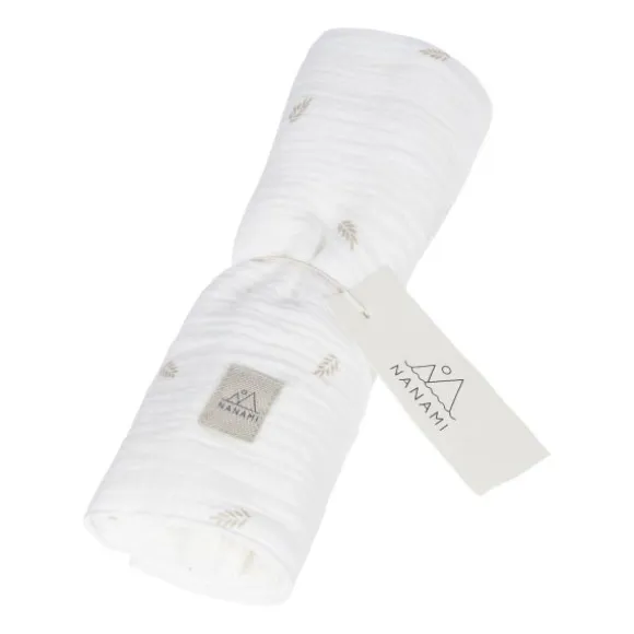 Nanami Hydrofiel doek - 60 x 60 cm - Off-White Leaf