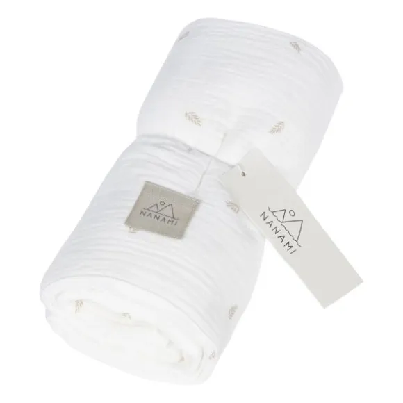 Nanami Inbakerdoek - 135 x 100 cm - Off White Leafs
