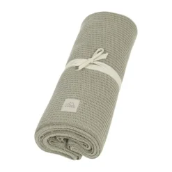 Nanami Junior Deken - Rib Knit - Eucalyptus