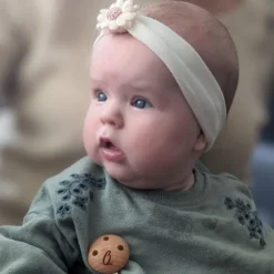 Ootje Kadootje Babyhaarband Vilten Bloem - Ivoor