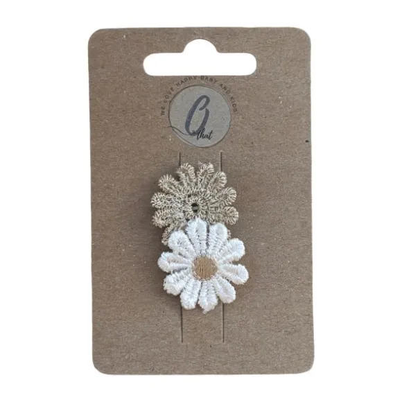 Ootje Kadootje Babyhaarclipje - Margrietje - Wit/Goud - 1 st.