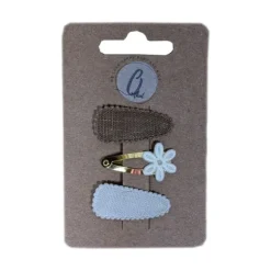 Ootje Kadootje Linnen Haarclip - Bruin / Beige / Goud