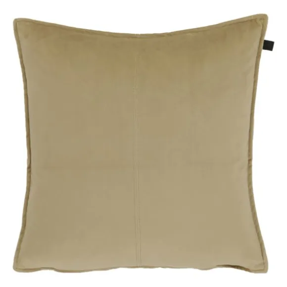 Overseas Middlestitch Kussen - 60 x 60 cm– Velours – Beige