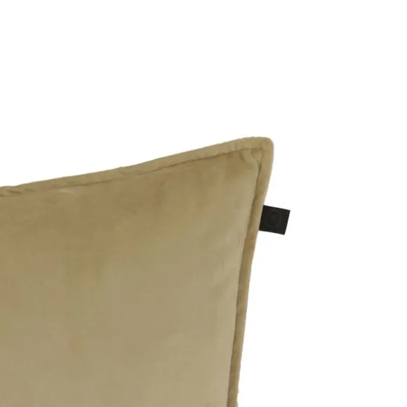 Overseas Middlestitch Kussen - 60 x 60 cm– Velours – Beige