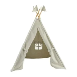Overseas Tipi Tent Teddy met Vlaggetjes - Off White - 140 x 112 cm