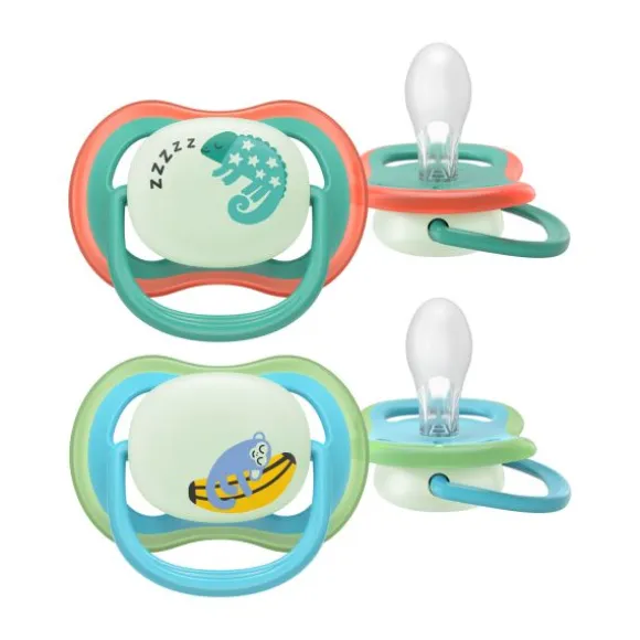 Philips Avent Ultra Air Fopspeen - 6-18 Mnd - 2 Stuks - Plant-based - Glow In The Dark