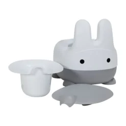 Puck Konijn Potje Wit / Grijs