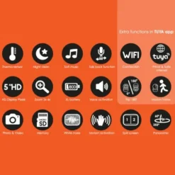 Qute Beeldbabyfoon Q-Connection Smart WIFI 2-IN-1 5HD - Zand