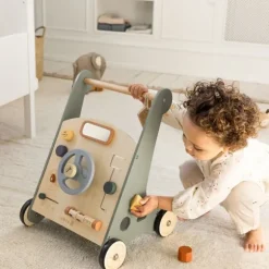 Sebra Houten Loopwagen - Blauw