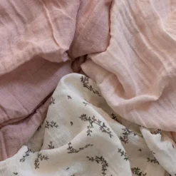 Sebra Hydrofiele Doeken Set - Powder Blossom Rose - 3 Stuks